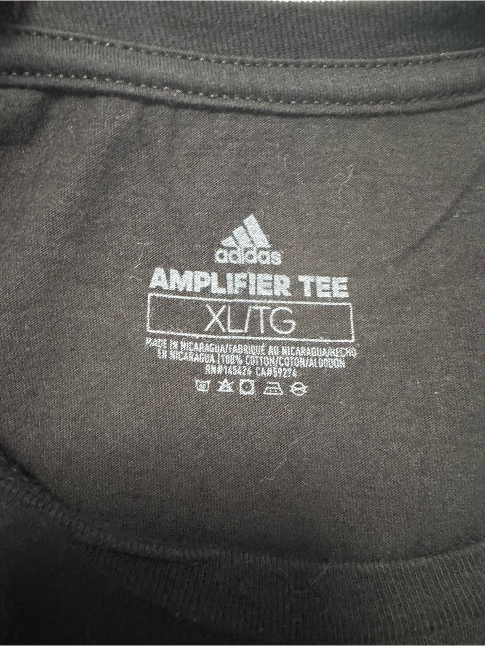 adidas Black Tee with White Logo Print - Picture 3 of 4
